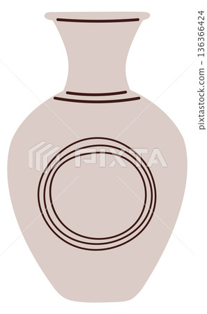 Elegant porcelain vase. Decorative antique amphora icon Elegant porcelain vase. Decorative antique amphora icon 136366424