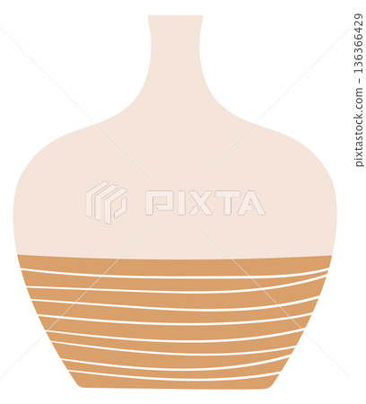 Classic vase. Ceramic clay jug color icon Classic vase. Ceramic clay jug color icon 136366429