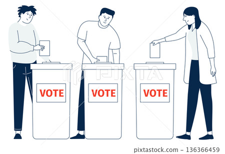 People voting icon. Political choice. Democratic election 136366459