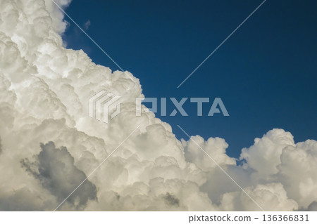 Rain clouds forming on blue Florida sky. Colorful summer skyscape Rain clouds forming on blue Florida sky. Colorful summer skyscape 136366831