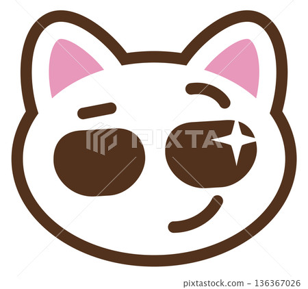 Cool cat face in sunglasses. Kawaii pet emoji Cool cat face in sunglasses. Kawaii pet emoji 136367026