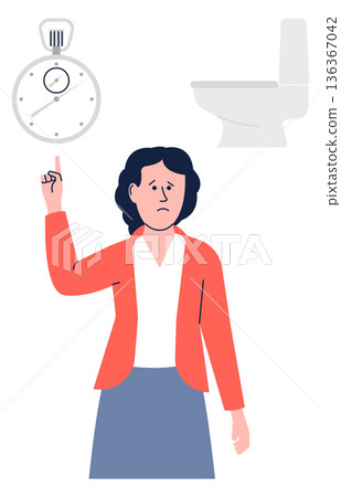 Frequent urination medical illustration. Female health symptom 136367042