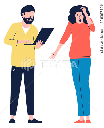 Colleague problem. Work anxiety and negative emotion concept Colleague problem. Work anxiety and negative emotion concept 136367106