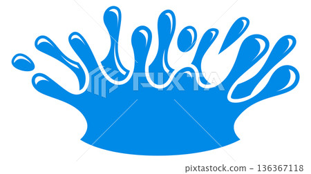 Splash crown logo. Blue liquid flow motion Splash crown logo. Blue liquid flow motion 136367118