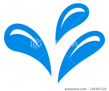 Water droplet splash. Aqua motion blue symbol Water droplet splash. Aqua motion blue symbol 136367120