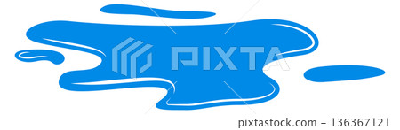 Ground puddle. Water stain. Blue paint spill Ground puddle. Water stain. Blue paint spill 136367121