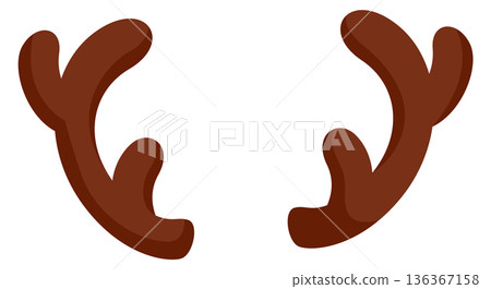 Antlers party accessory. Christmas holiday cartoon symbol 136367158