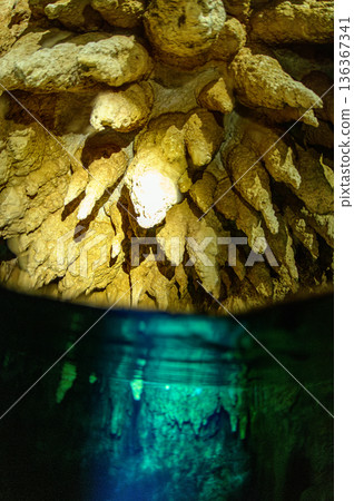 Underwater caves and limestone caves in the ocean of Palau Diving scenery Underwater caves and limestone caves in the ocean of Palau Diving scenery 136367341