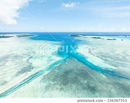 Beautiful ocean seen from the sky - Palau scenery - German Channel 136367353