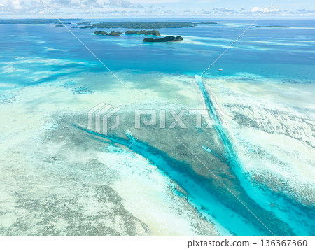 從空中俯瞰的壯麗海景 - 帛琉風光 - 德國海峽 136367360