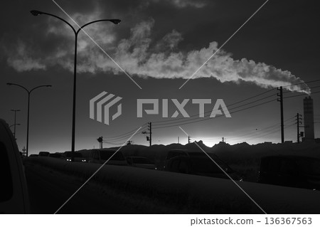 Monochrome morning scenery Monochrome morning scenery 136367563