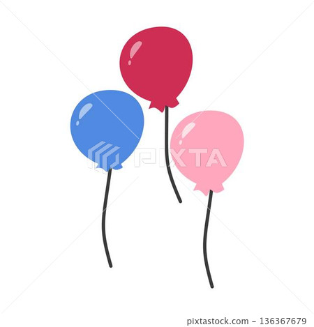 Bunch of balloons. Colored balloons in simple style Bunch of balloons. Colored balloons in simple style 136367679