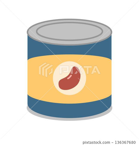 Canned Beans Illustration 136367680