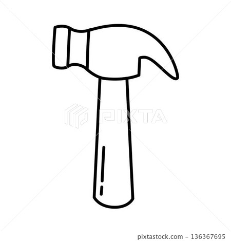 Hammer Outline Illustration for Coloring Hammer Outline Illustration for Coloring 136367695