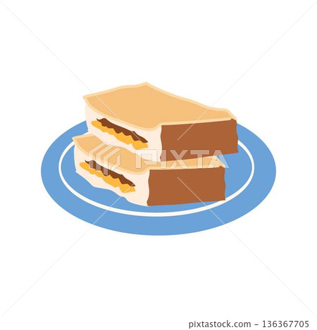 Kaya Toast Illustration, local market 136367705