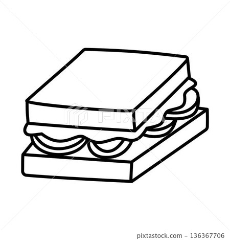 sandwich coloring page breakfast 136367706