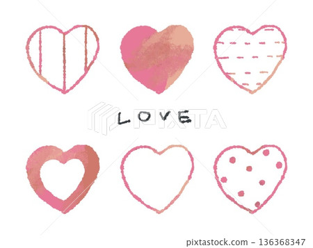 A colorful hand-drawn heart illustration that can be used as an icon or symbol mark in design. A colorful hand-drawn heart illustration that can be used as an icon or symbol mark in design. 136368347