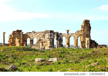 World Heritage Site of Morocco's Volubilis Ruins, distant view 3 World Heritage Site of Morocco's Volubilis Ruins, distant view 3 136368831