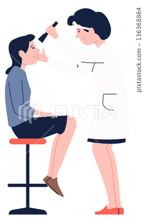 Doctor check neurological problem. Girl on medical appointment 136368864