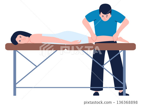 Spa procedure. Pain treatment and muscle relaxation massage 136368898