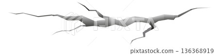 Surface damage mockup. Blank white concrete fracture 136368919