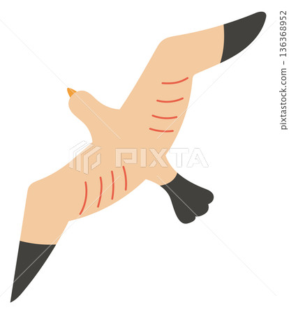 Seagull color icon. Seabird flight. Marine fauna Seagull color icon. Seabird flight. Marine fauna 136368952