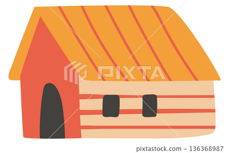 House cute drawing. Cute cottage. Home symbol 136368987