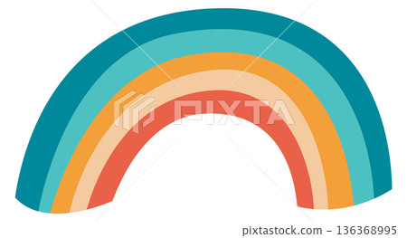 Rainbow color drawing. Fairytale magic cute symbol 136368995
