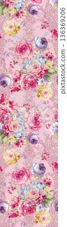 Elegant Floral Paisley Damask Geometric Stripe Ornate Pastel Wallpaper Patterns 136369206