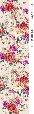 Elegant Floral Paisley Damask Geometric Stripe Ornate Pastel Wallpaper Patterns 136369243