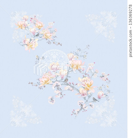Elegant Floral Paisley Damask Geometric Stripe Ornate Pastel Wallpaper Patterns 136369278