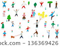 Hand-drawn illustration: People gathering 136369426