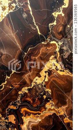 "AI Image" Brown marble background material 136369565