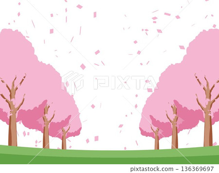 櫻花春季背景插圖 136369697