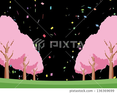 Cherry blossom spring background illustration Cherry blossom spring background illustration 136369699