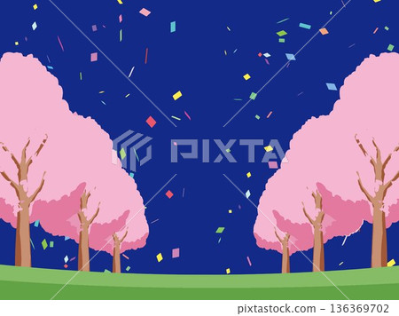 Cherry blossom spring background illustration Cherry blossom spring background illustration 136369702