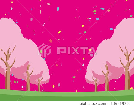 櫻花春季背景插圖 136369703