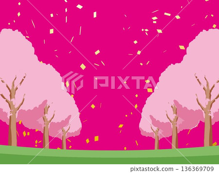 Cherry blossom spring background illustration Cherry blossom spring background illustration 136369709