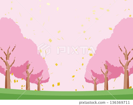 櫻花春季背景插圖 櫻花春季背景插圖 136369711