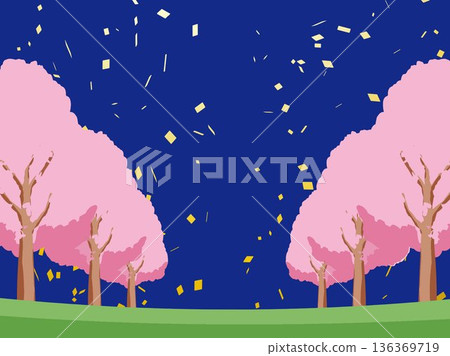 Cherry blossom spring background illustration 136369719
