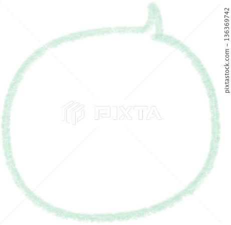 Green cloud-like speech bubble icon (round type) 136369742