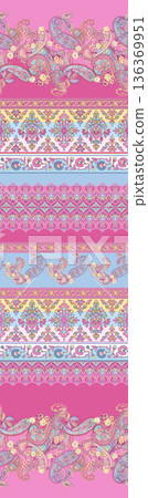 Elegant Floral Paisley Damask Geometric Stripe Ornate Pastel Wallpaper Patterns 136369951