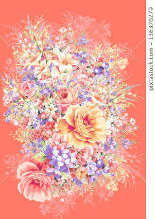 Elegant Floral Paisley Damask Geometric Stripe Ornate Pastel Wallpaper Patterns 136370279