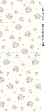 Elegant Floral Paisley Damask Geometric Stripe Ornate Pastel Wallpaper Patterns 136370458