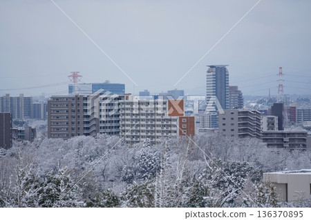 Nagayama Tama Center in Tama City on a snowy day, taken from Prefectural Route 137 Nagayama Tama Center in Tama City on a snowy day, taken from Prefectural Route 137 136370895