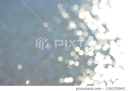 Abstract bokeh blue and white circles background 136370942
