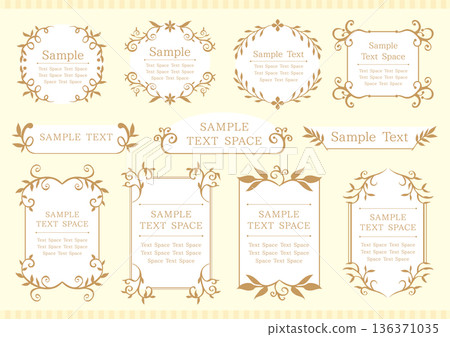 優雅的11件套相框，飾有金色植物圖案 136371035