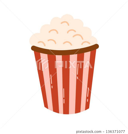 popcorn bucket illustration 136371077