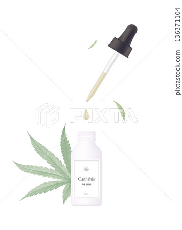 Product mockup template design, dropper dropping oil decorated with cannabis leaves Product mockup template design, dropper dropping oil decorated with cannabis leaves 136371104