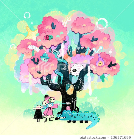 Delicate Pastel Floral Bear Bunny Panda Fruit Bird Kawaii Phone Wallpapers 136371699